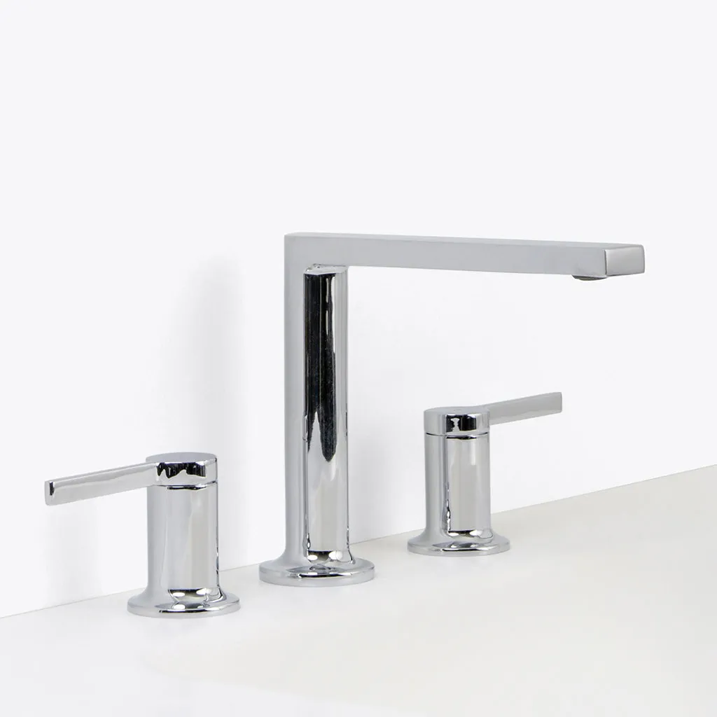 Metro Soho Bathroom Faucet - Widespread - 14" Brass/Polished Chrome