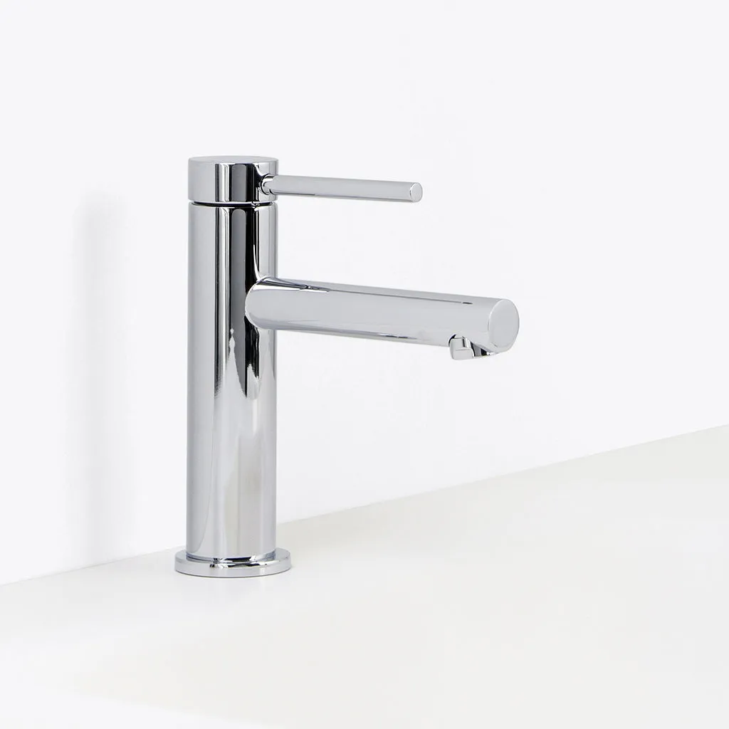 Metro Soho Thin Bathroom Faucet - Single Hole - 7" Brass/Polished Chrome