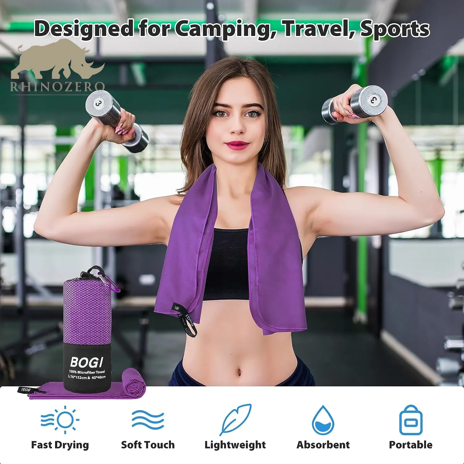 Microfiber Travel Sports Towel (40'' x 20'')