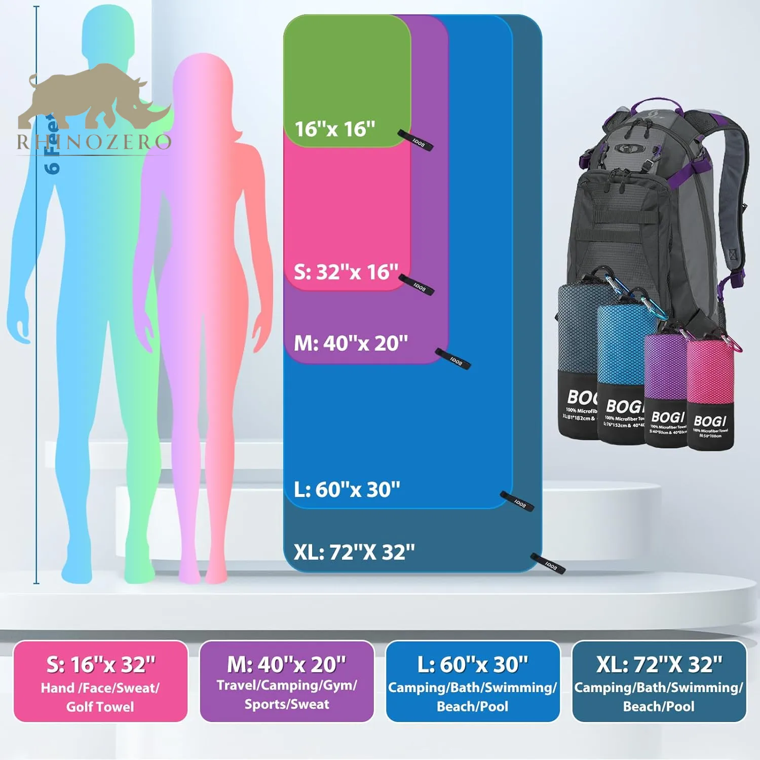 Microfiber Travel Sports Towel (40'' x 20'')