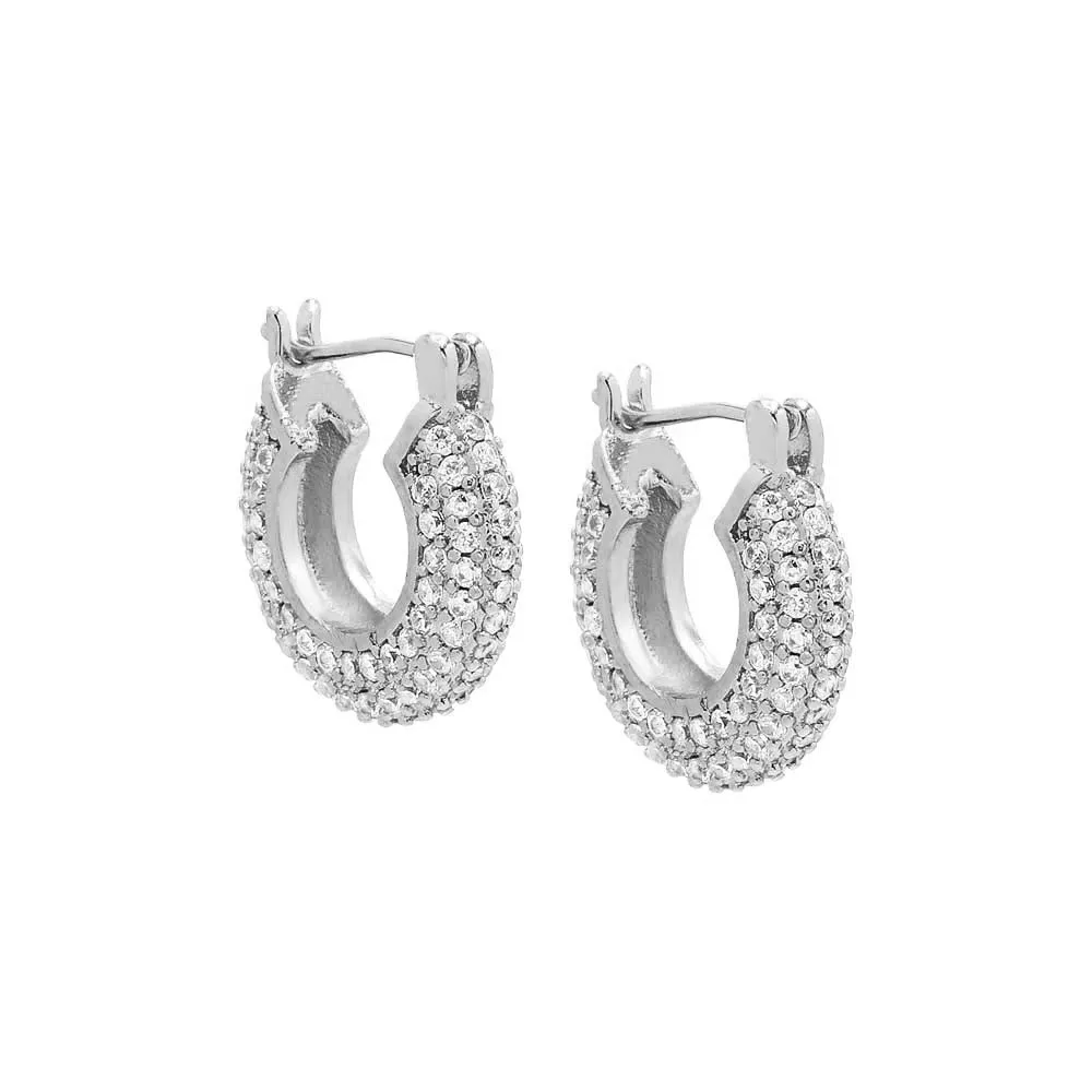 Mini Chunky Pavé Hoop Earring