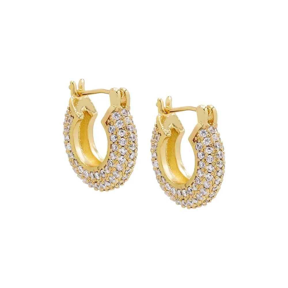 Mini Chunky Pavé Hoop Earring