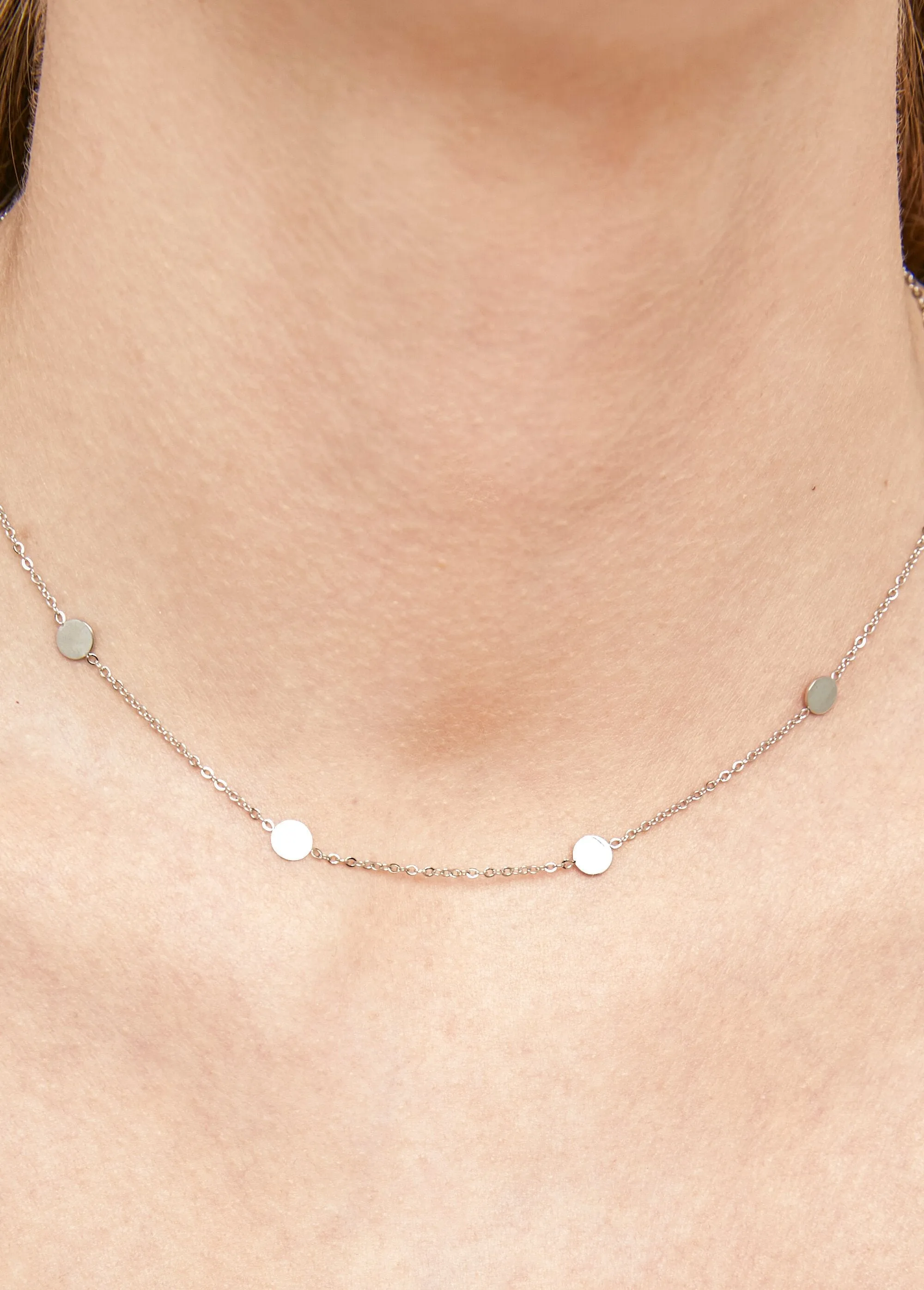 Mini steel lozenge chain necklace