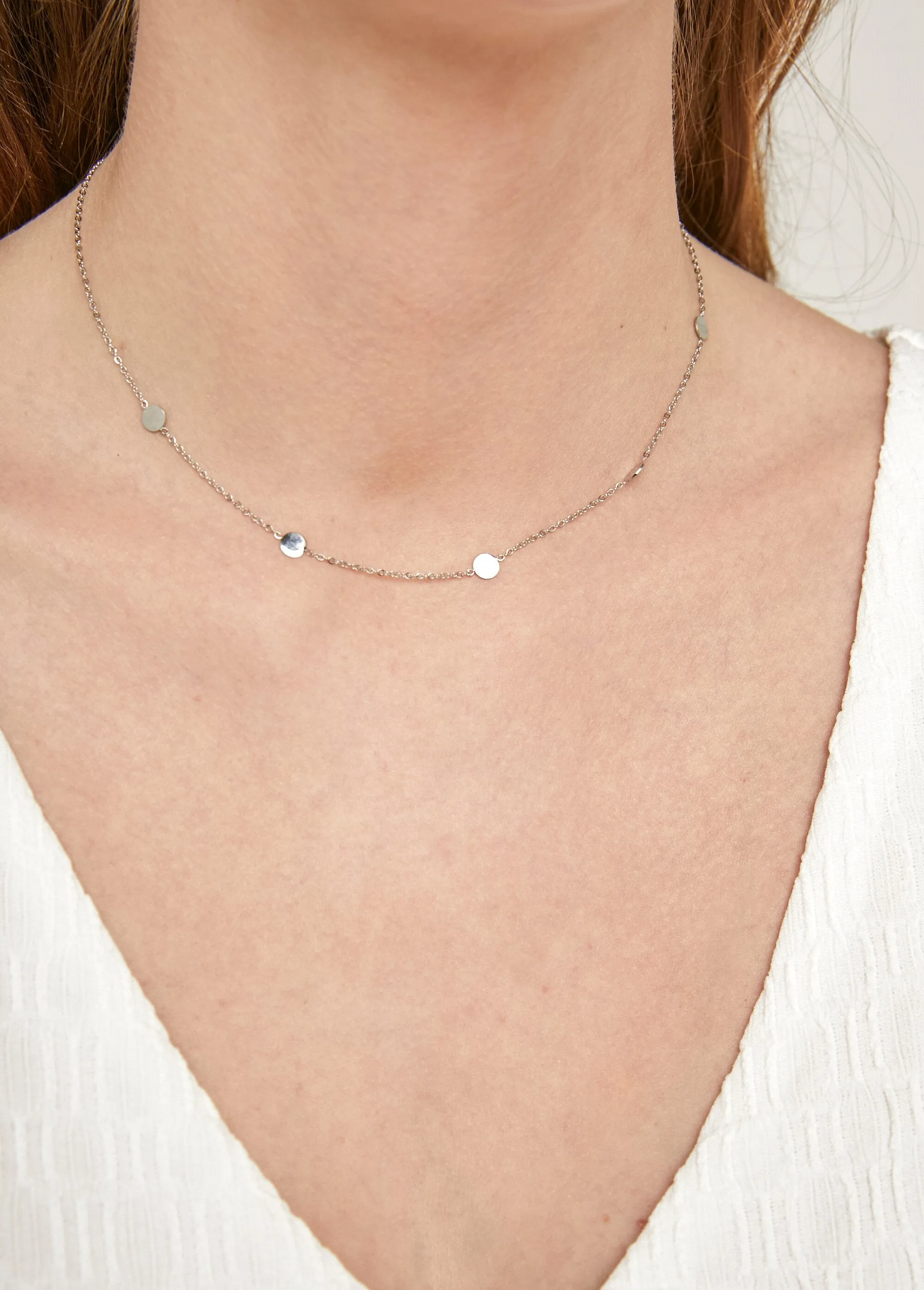 Mini steel lozenge chain necklace