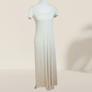 Mod-O-Doc Cream Short Sleeve Maxi Dress - Size M