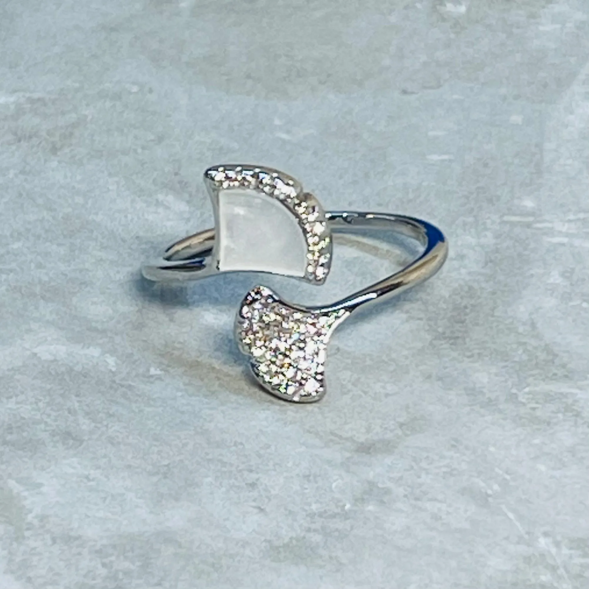 Modern Slim Sparkling Adjustable Stackable Ring, Sleek
