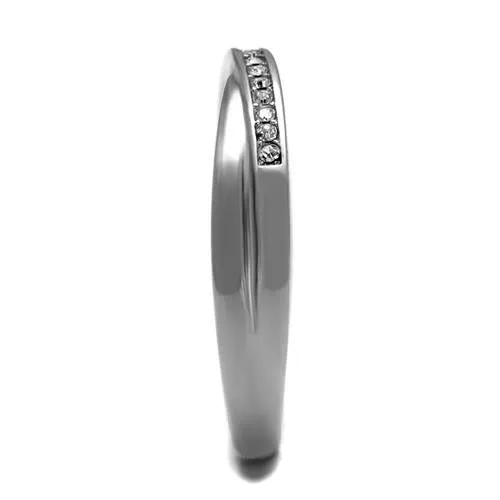 MT4862 - Newest Minimalist Band with Pave Crystals April Birthstone