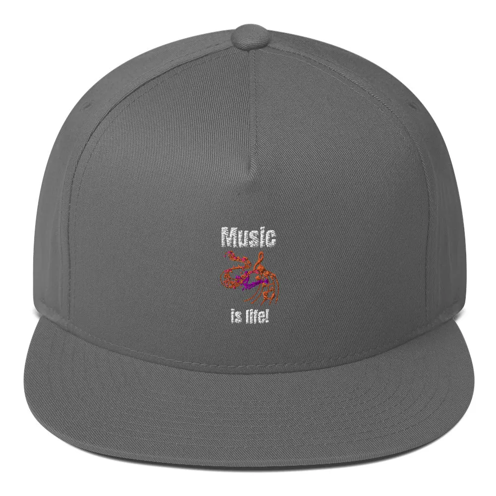 Music is Life! Flat Bill Cap