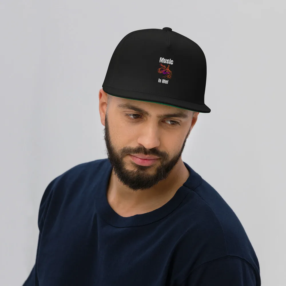 Music is Life! Flat Bill Cap