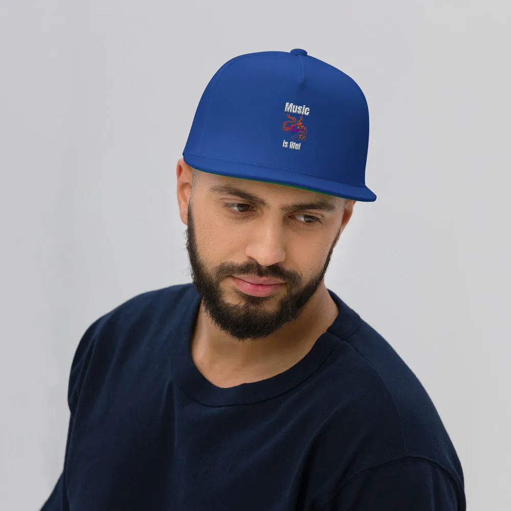 Music is Life! Flat Bill Cap