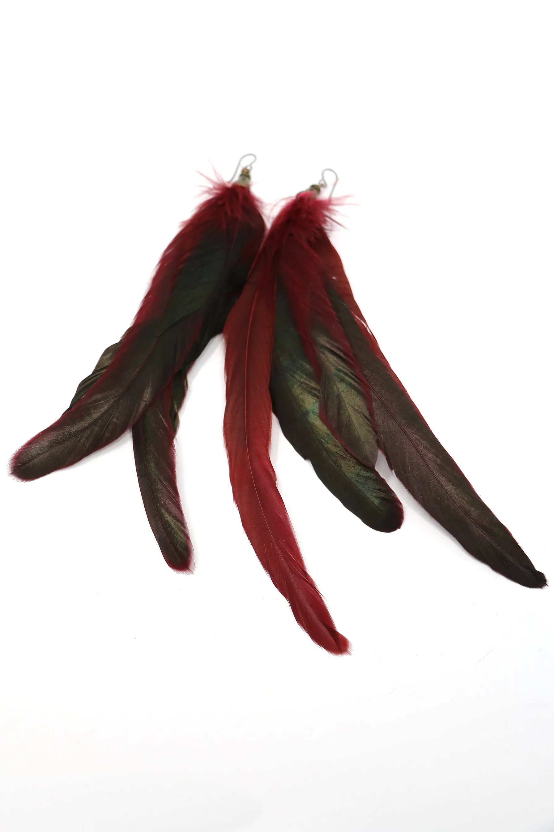 Mya Lambrecht Multicolor Feather Earrings