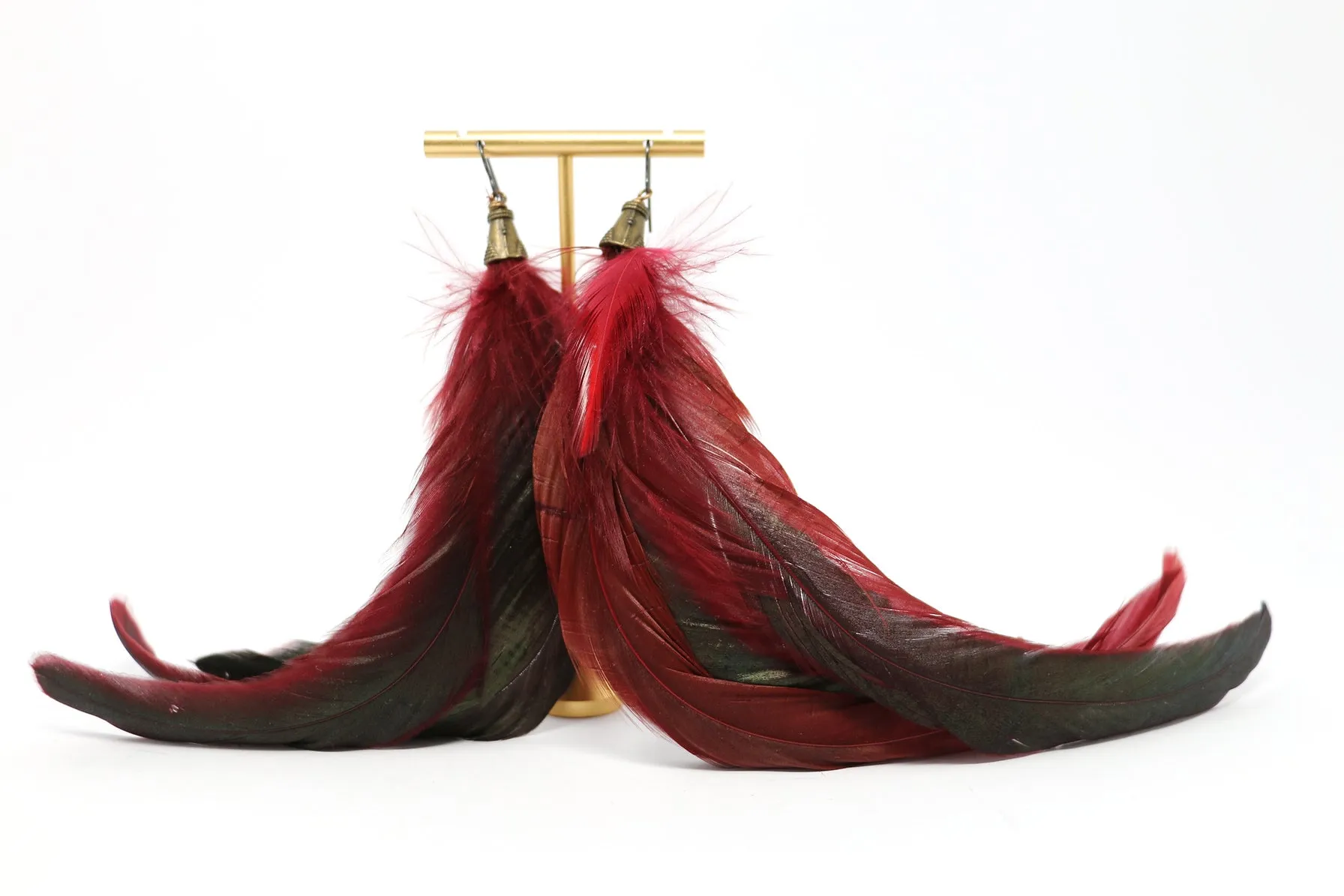 Mya Lambrecht Multicolor Feather Earrings