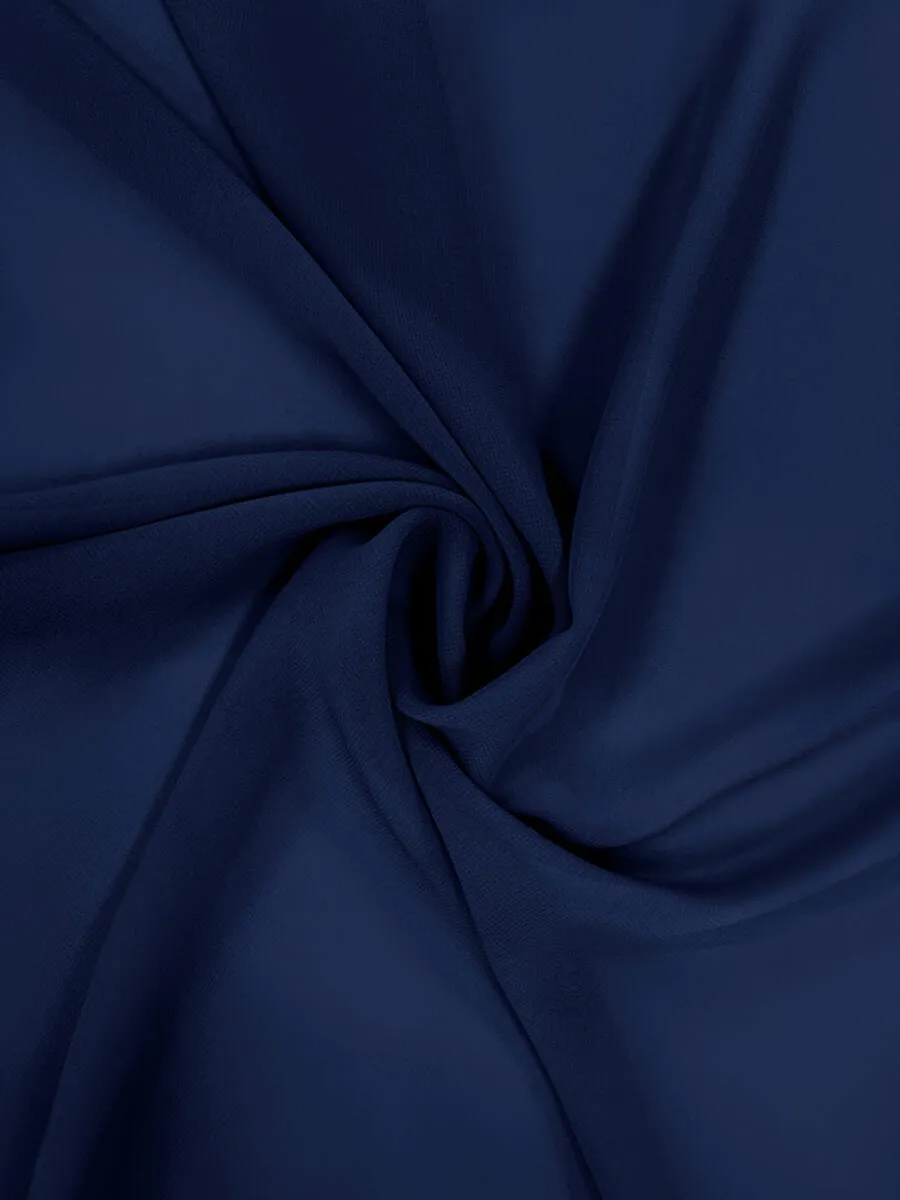 Navy Blue Chiffon Fabric By The 1/2 Yard