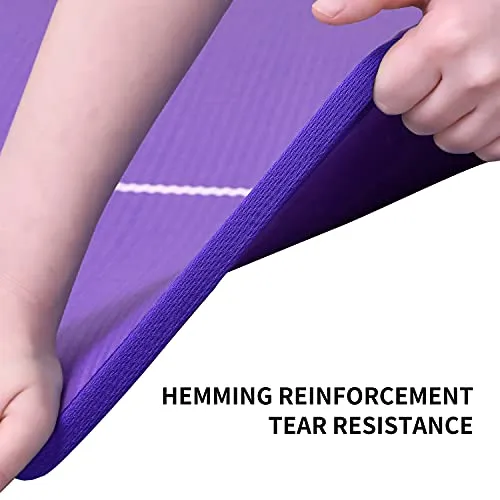 NBR Yoga Mat 1830×660×10 mm - PURPLE PROIRON Pilates Mat Edge Protection Non-Slip Yoga Mat Exercise Extra Thick Foam Mat Fitness Workout Mats Home Gym with Carrying Strap