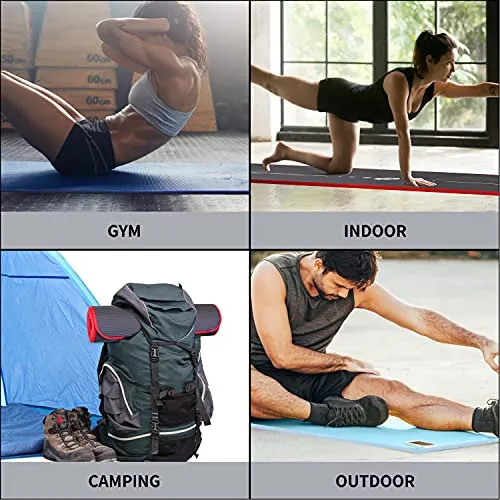 NBR Yoga Mat 1830×660×10 mm - PURPLE PROIRON Pilates Mat Edge Protection Non-Slip Yoga Mat Exercise Extra Thick Foam Mat Fitness Workout Mats Home Gym with Carrying Strap