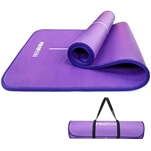 NBR Yoga Mat 1830×660×10 mm - PURPLE PROIRON Pilates Mat Edge Protection Non-Slip Yoga Mat Exercise Extra Thick Foam Mat Fitness Workout Mats Home Gym with Carrying Strap