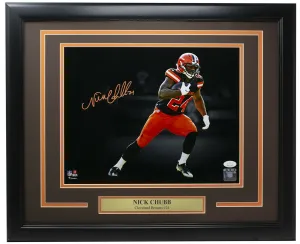 Nick Chubb Signed Framed 11x14 Cleveland Browns Football Photo JSA ITP