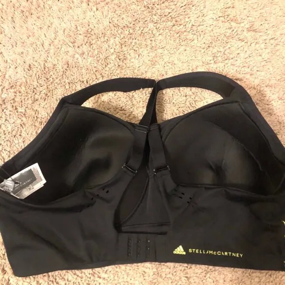 NWT ADIDAS by STELLA McCARTNEY TruePace Sports Bra High Support Black XLDD