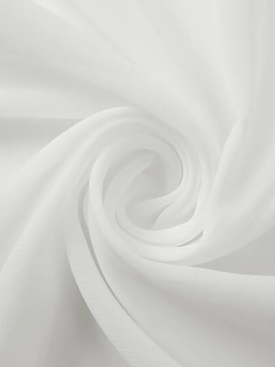 Off White Chiffon Fabric By The 1/2 Yard
