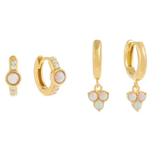 Opal Dangling Earring Combo Set