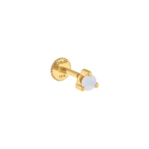 Opal Threaded Stud Earring 14K