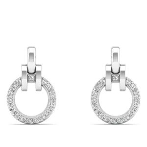 Open Circle Diamond Stud Earrings