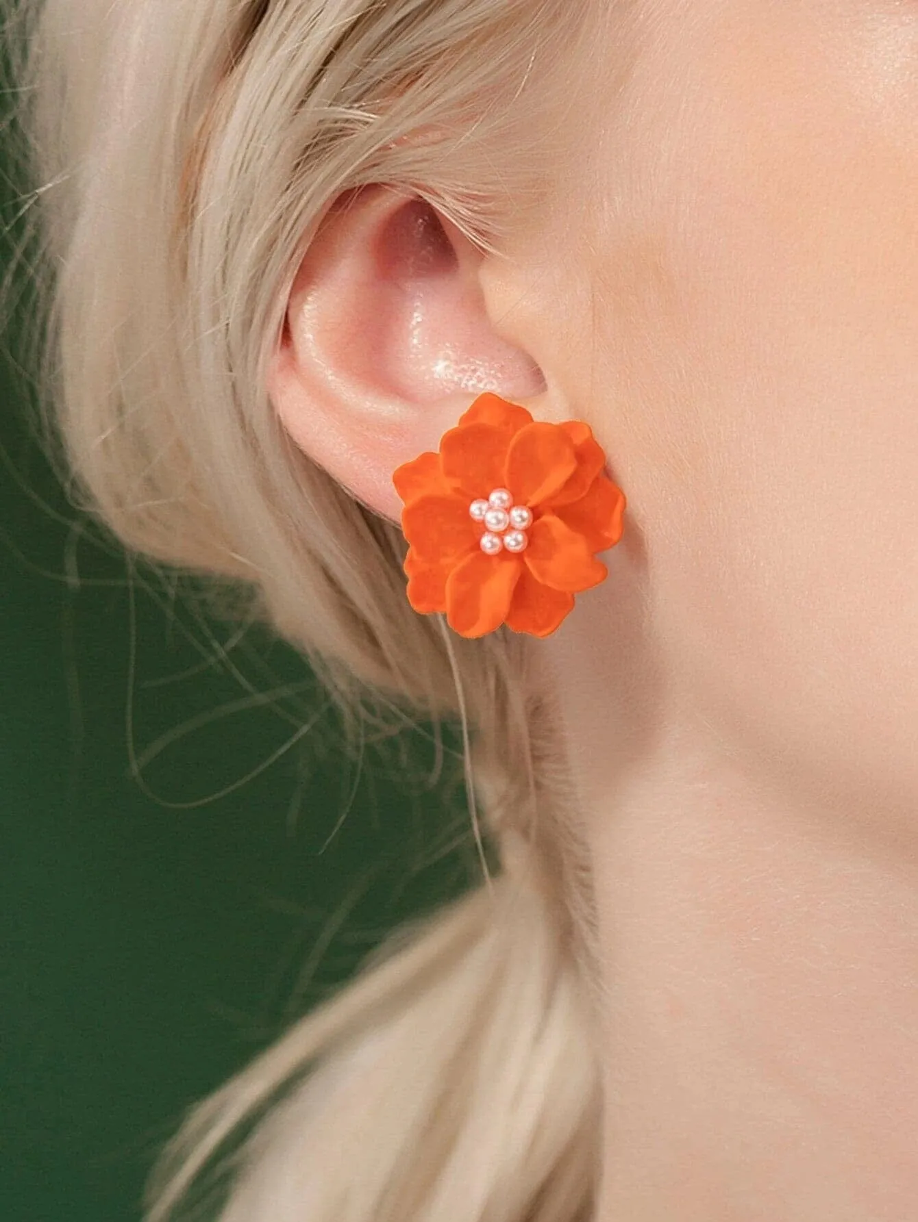 Oversized Flowerhead Stud Earrings, Wedding Bridal or Bridesmaid Floral Fashion Statement Big Stud Earrings