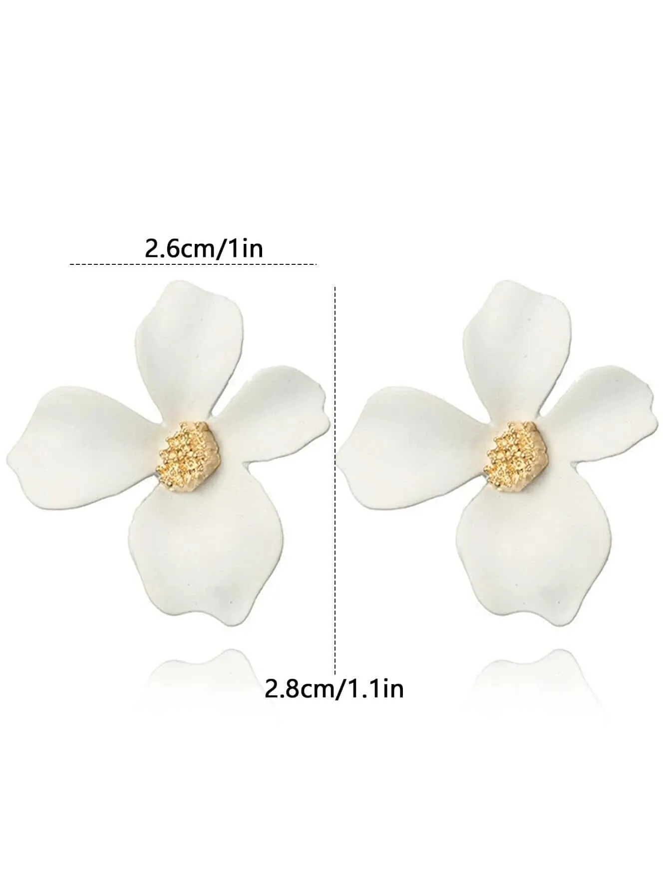 Oversized Flowerhead Stud Earrings, Wedding Bridal or Bridesmaid Floral Fashion Statement Big Stud Earrings