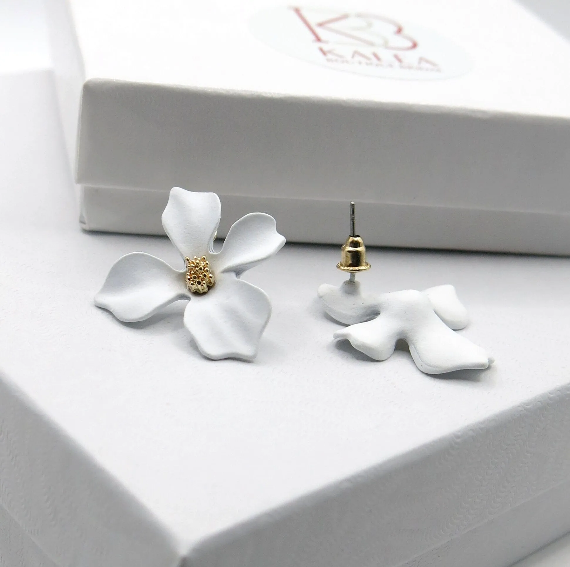 Oversized Flowerhead Stud Earrings, Wedding Bridal or Bridesmaid Floral Fashion Statement Big Stud Earrings