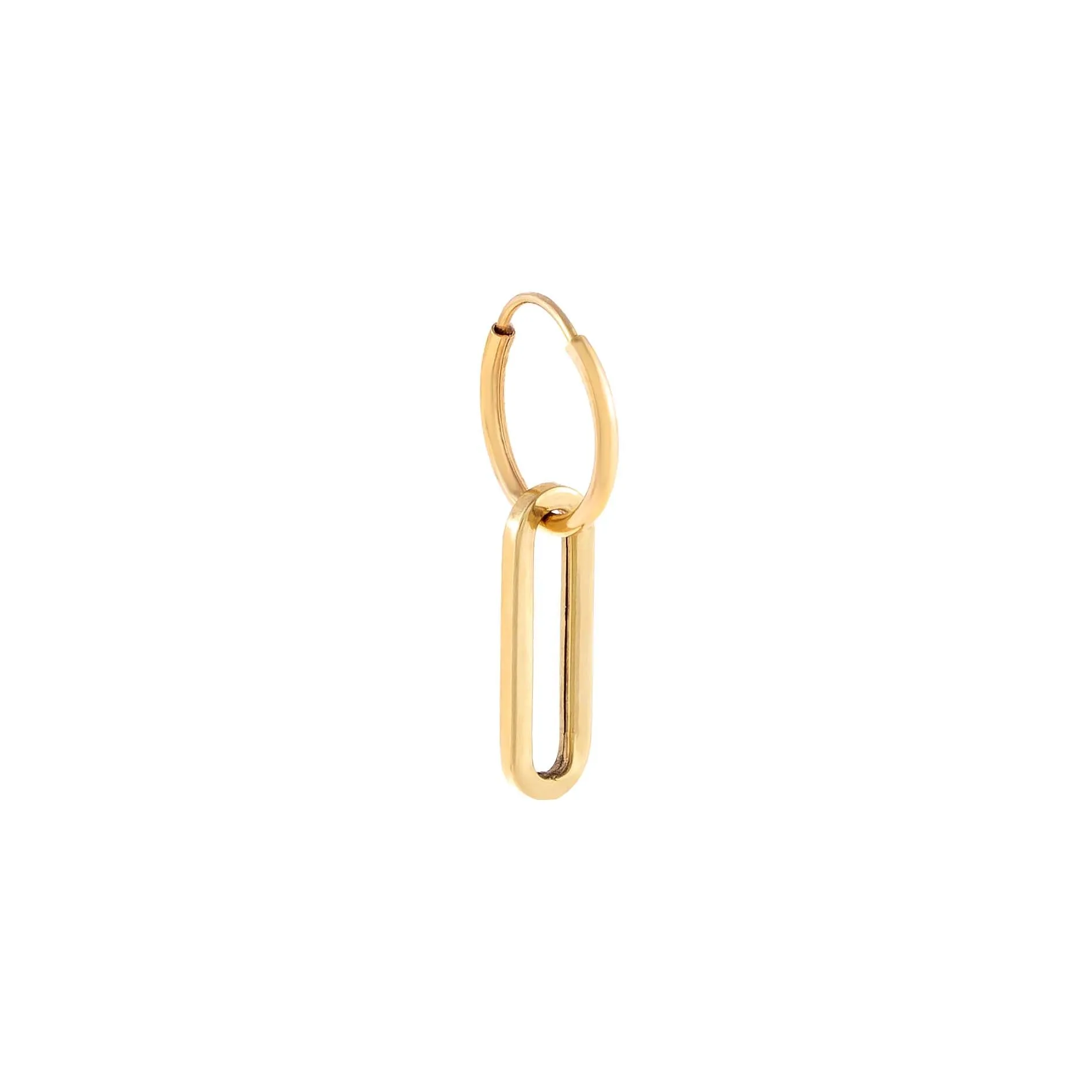 Paperclip Link Huggie Earring 14K