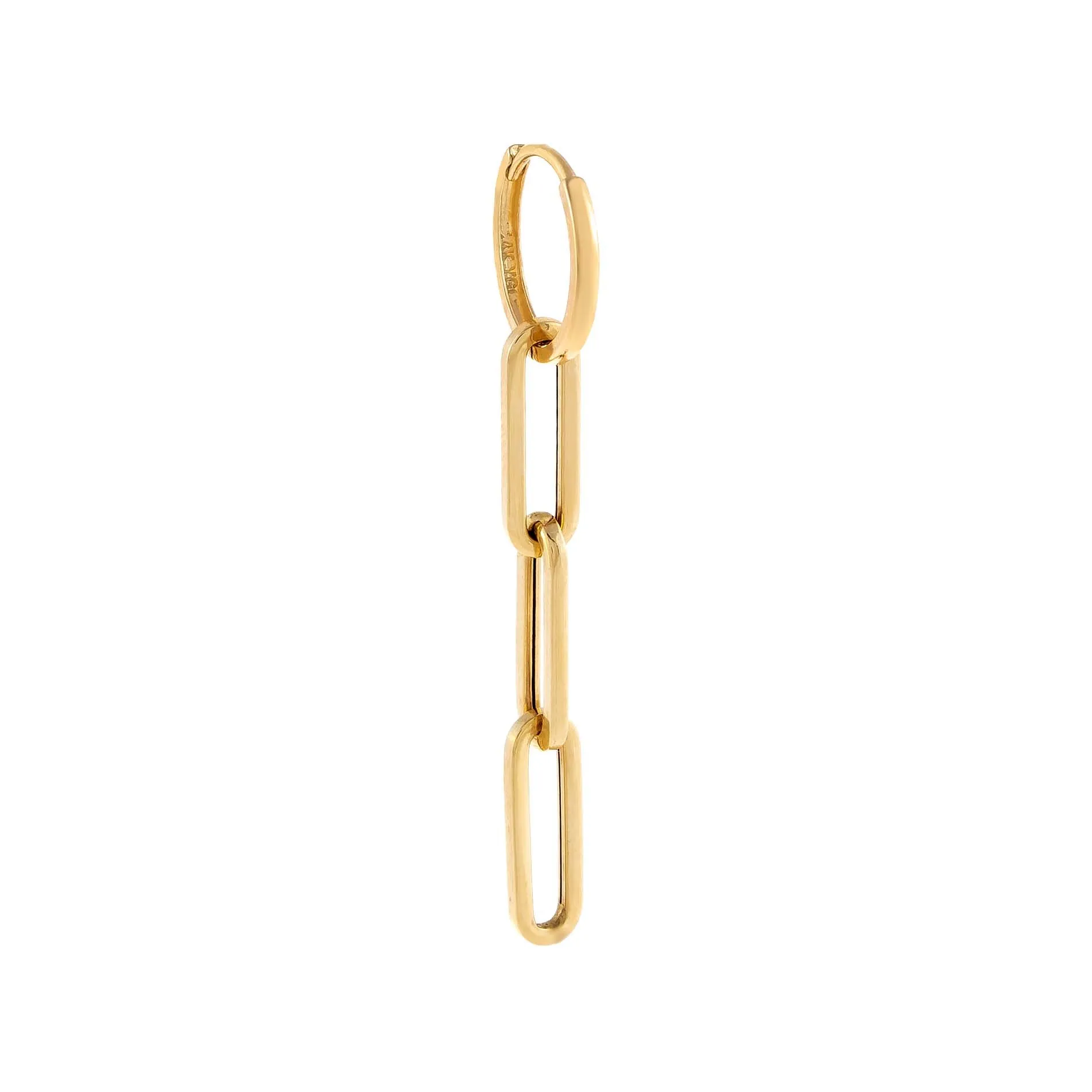 Paperclip Link Huggie Earring 14K