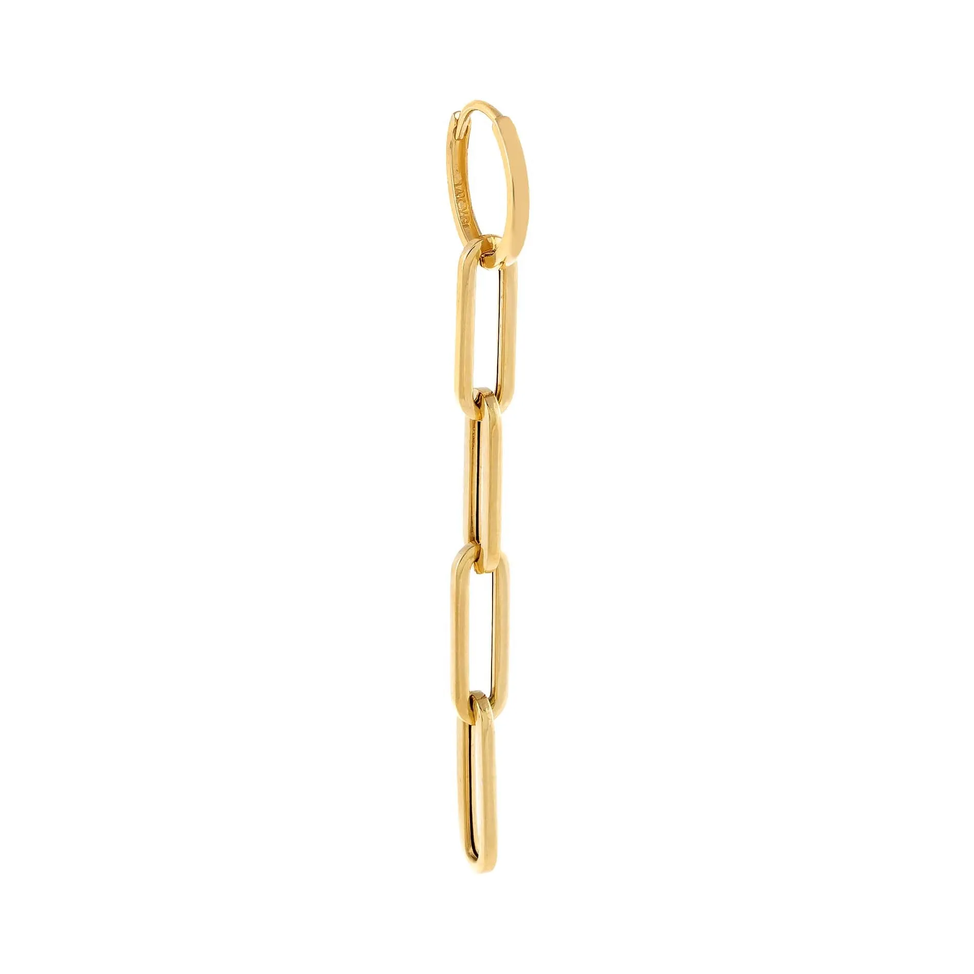 Paperclip Link Huggie Earring 14K