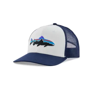 Patagonia Fitz Roy Trout Trucker Hat, White New Navy