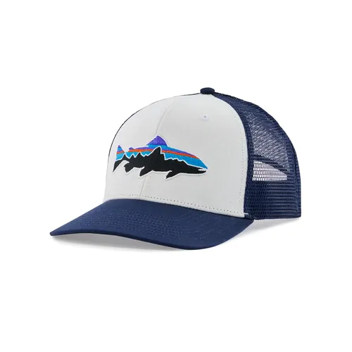 Patagonia Fitz Roy Trout Trucker Hat, White New Navy