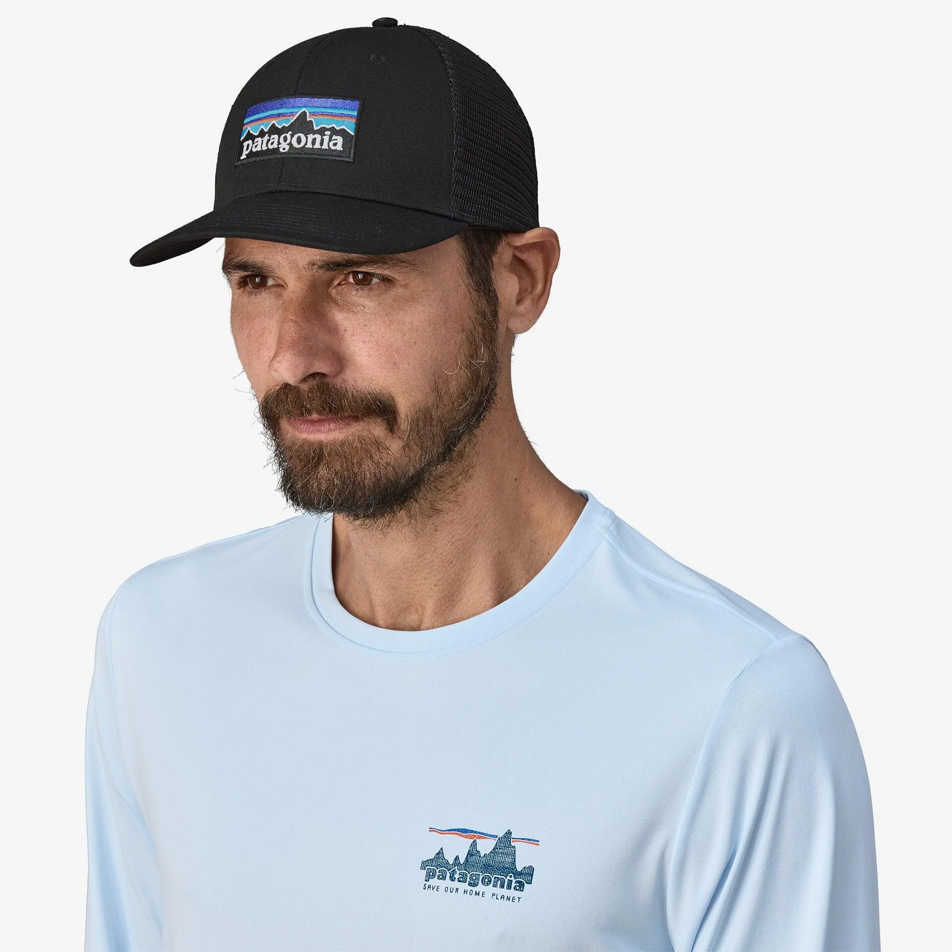 Patagonia P-6 Logo Trucker Cap Black