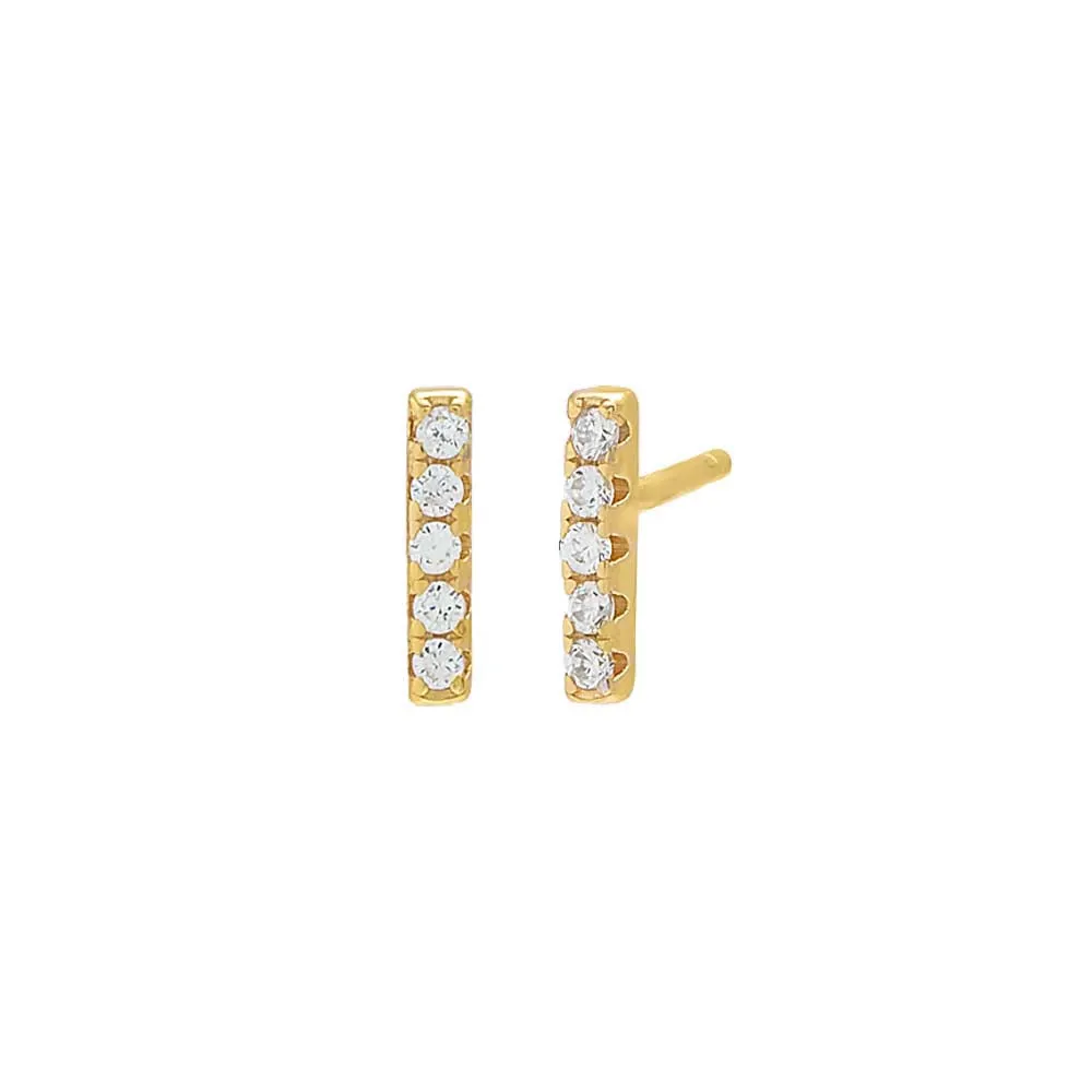 Pavé Bar Stud Earring