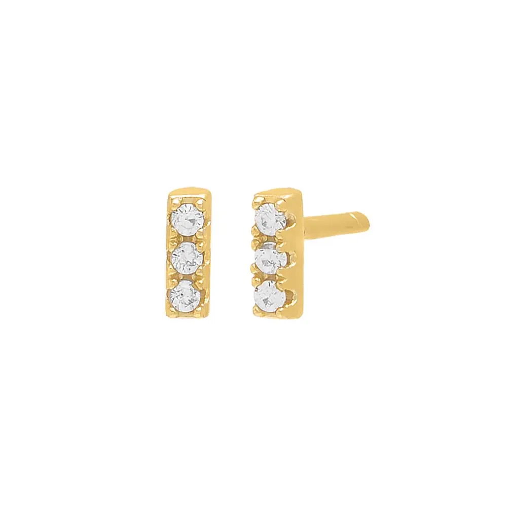 Pavé Bar Stud Earring