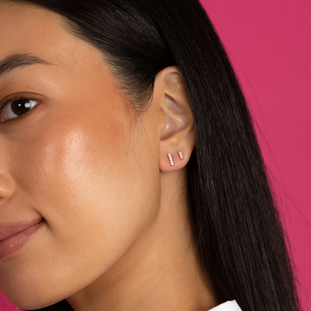Pavé Bar Stud Earring