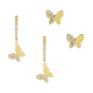 Pavé Butterfly Earring Combo Set