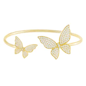 Pavé Double Butterfly Bangle
