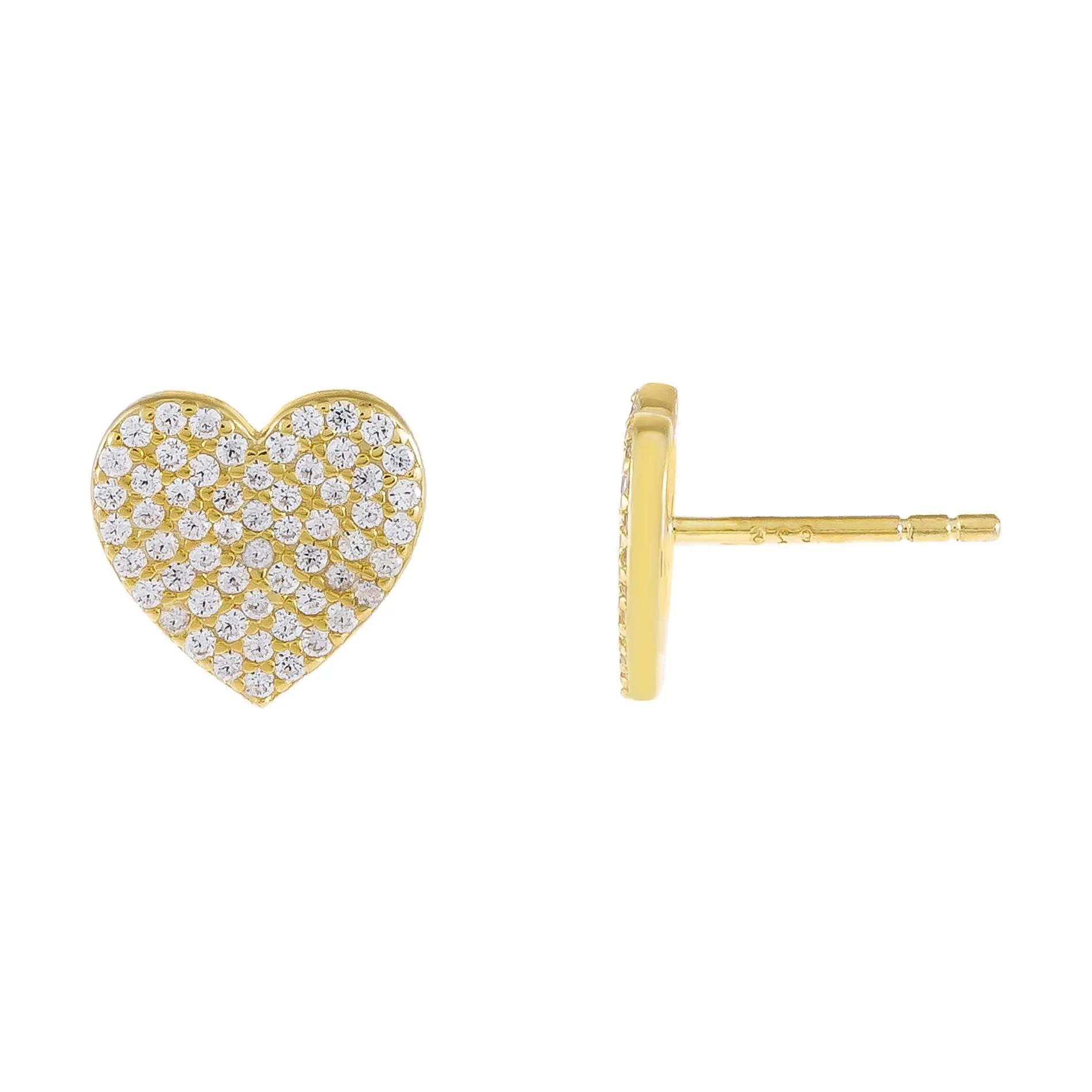 Pavé Large Heart Stud Earring