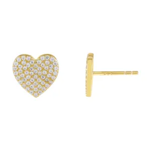 Pavé Large Heart Stud Earring