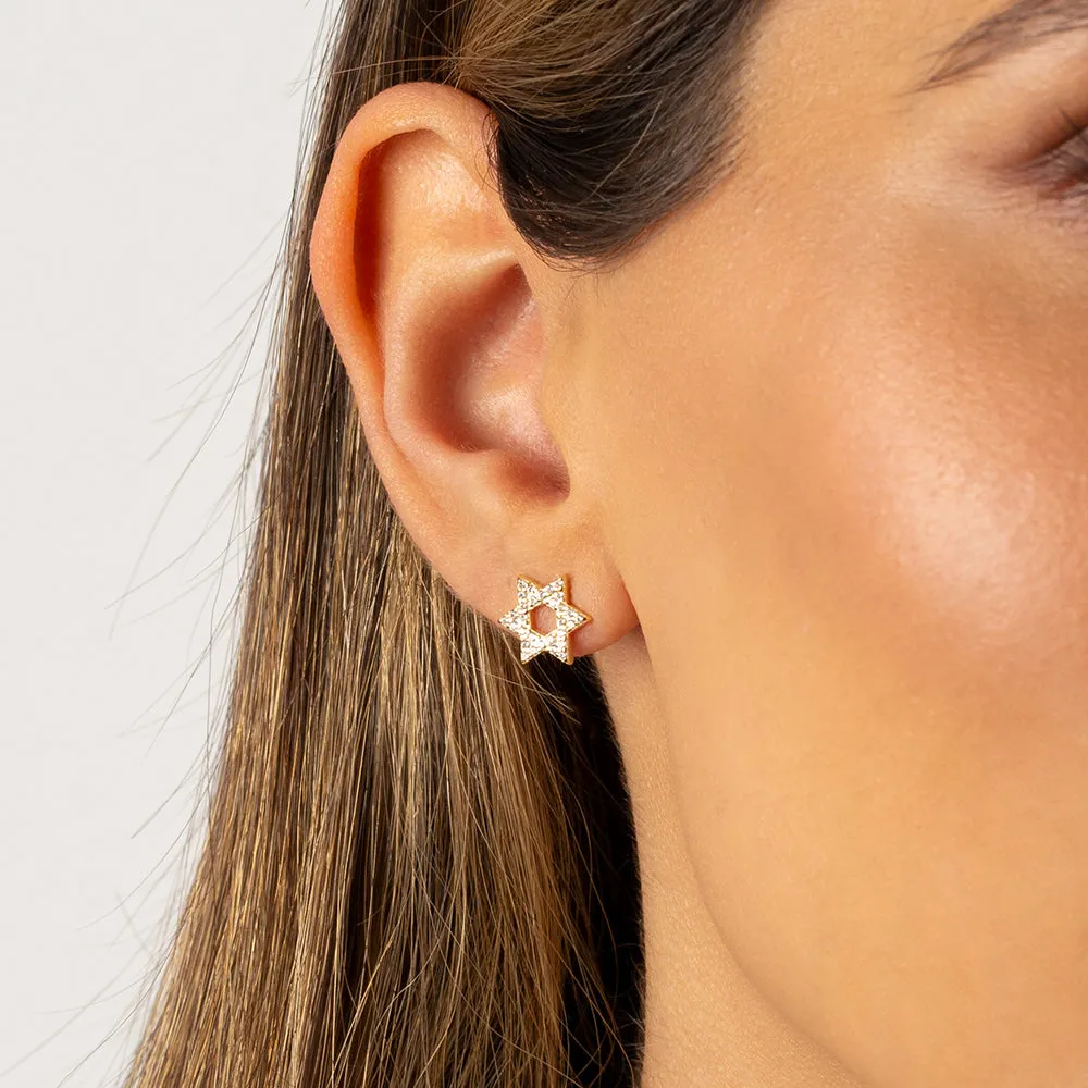 Pavé Star Of David Stud Earring