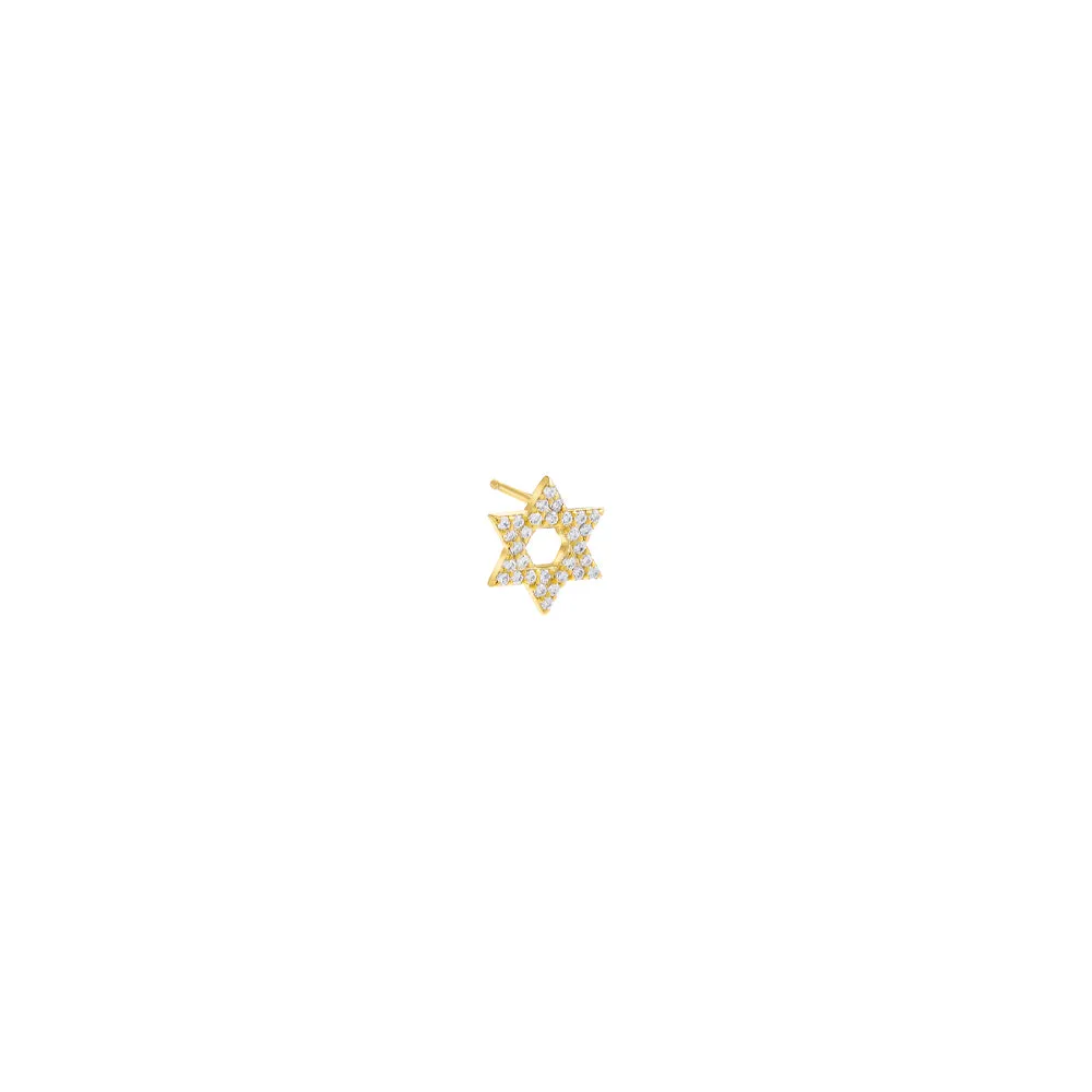 Pavé Star Of David Stud Earring