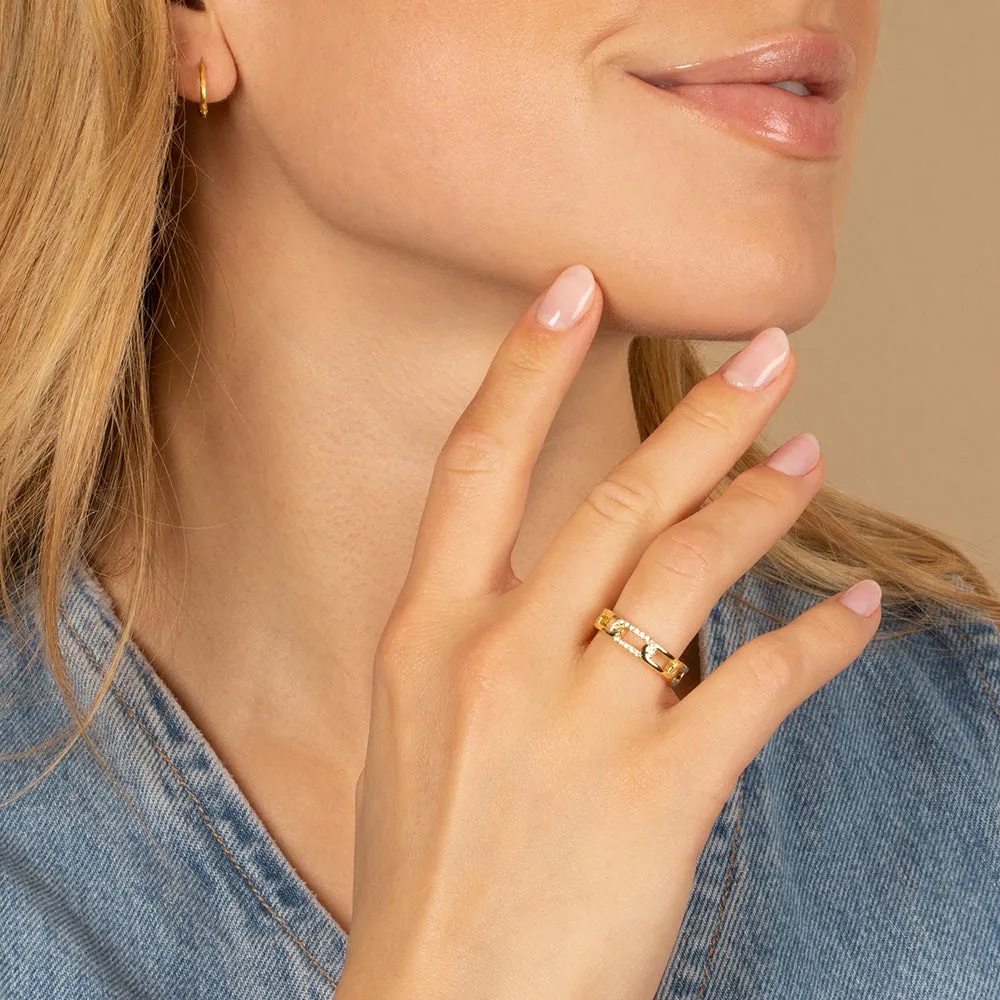 Pavé Wide Link Ring