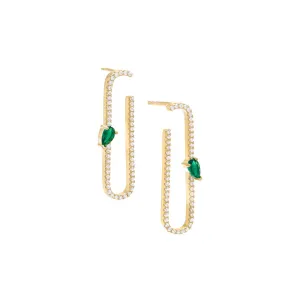 Pavé X Colored Open Loop Stud Earring