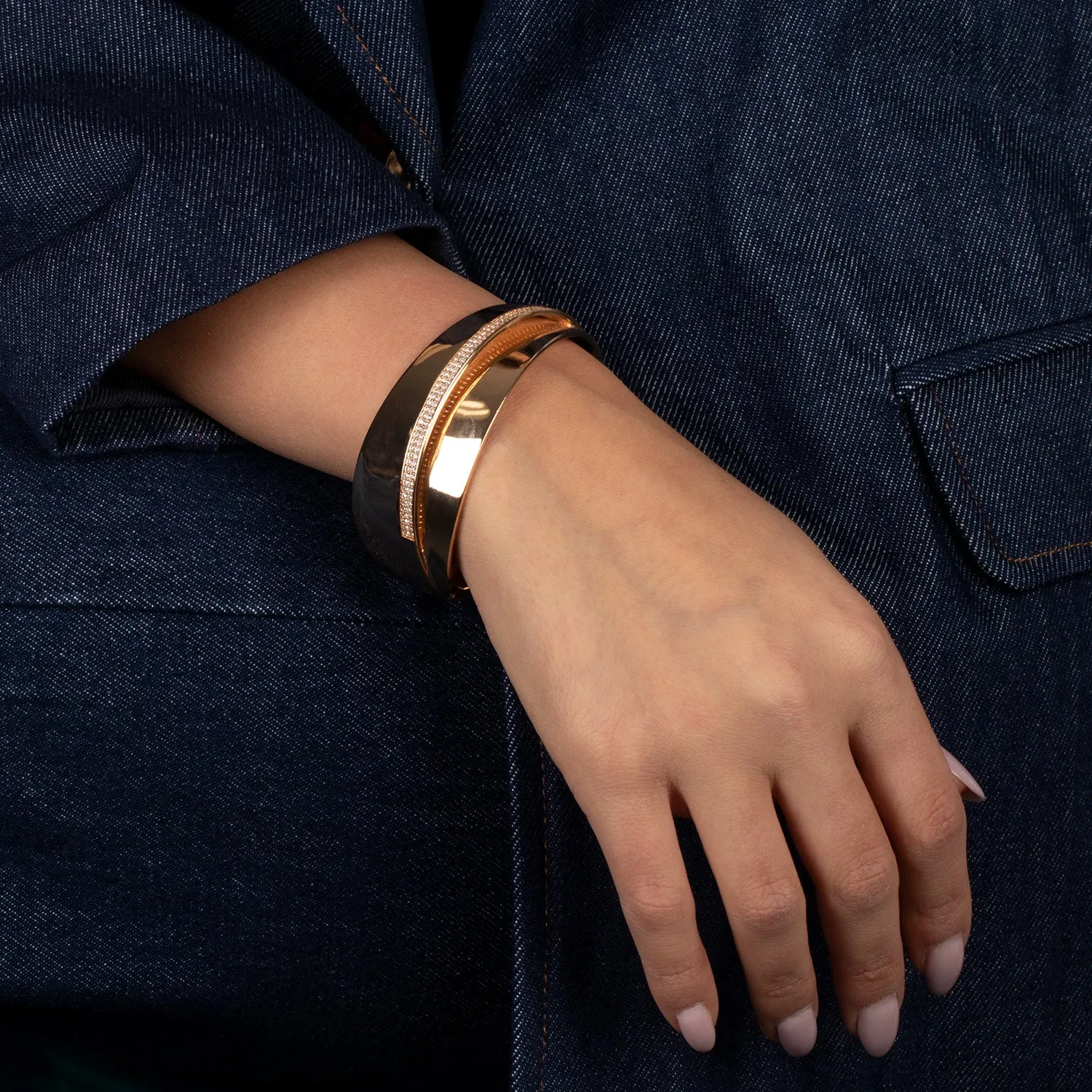 Pave Fancy Intertwined Bangle Bracelet