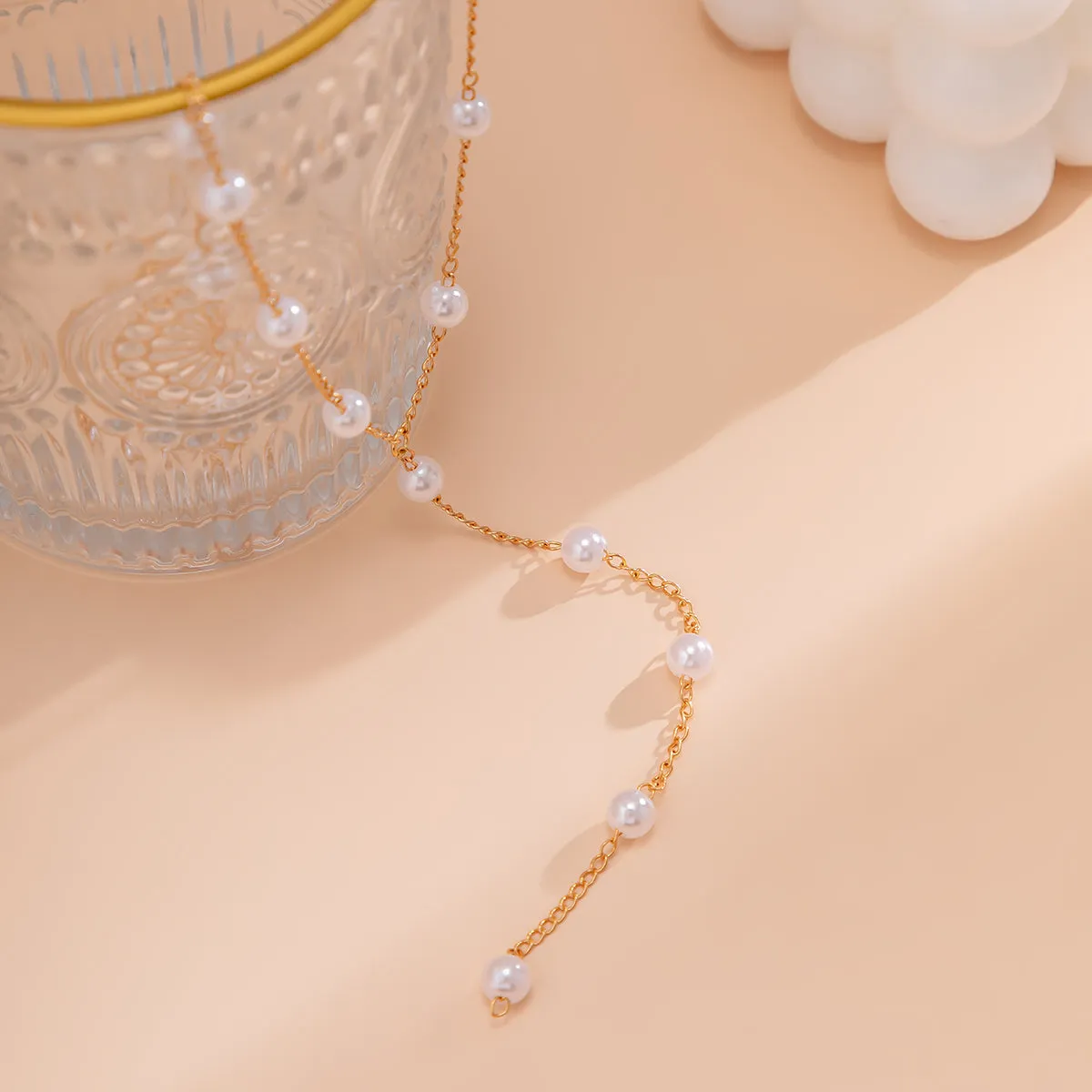 Pearl & 18K Gold-Plated Drop Pendant Necklace