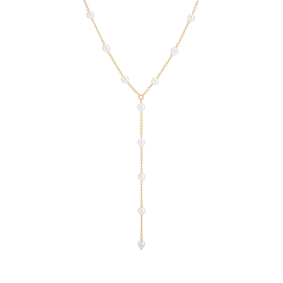 Pearl & 18K Gold-Plated Drop Pendant Necklace