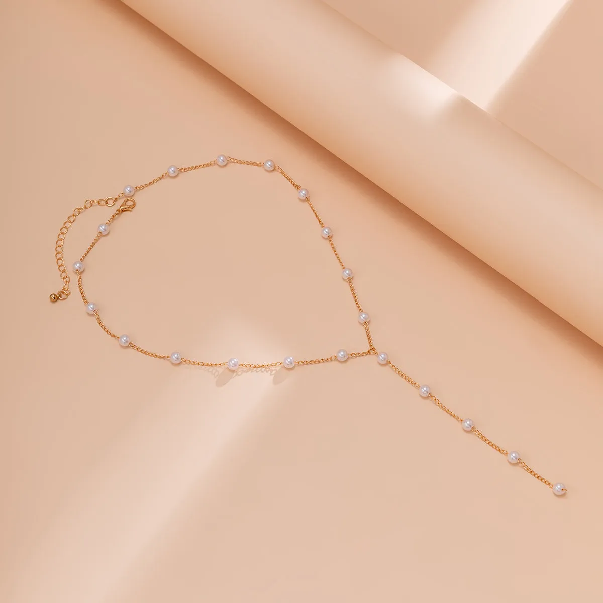 Pearl & 18K Gold-Plated Drop Pendant Necklace